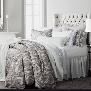 HiEnd Accents Nicole Damask Duvet Cover Set King